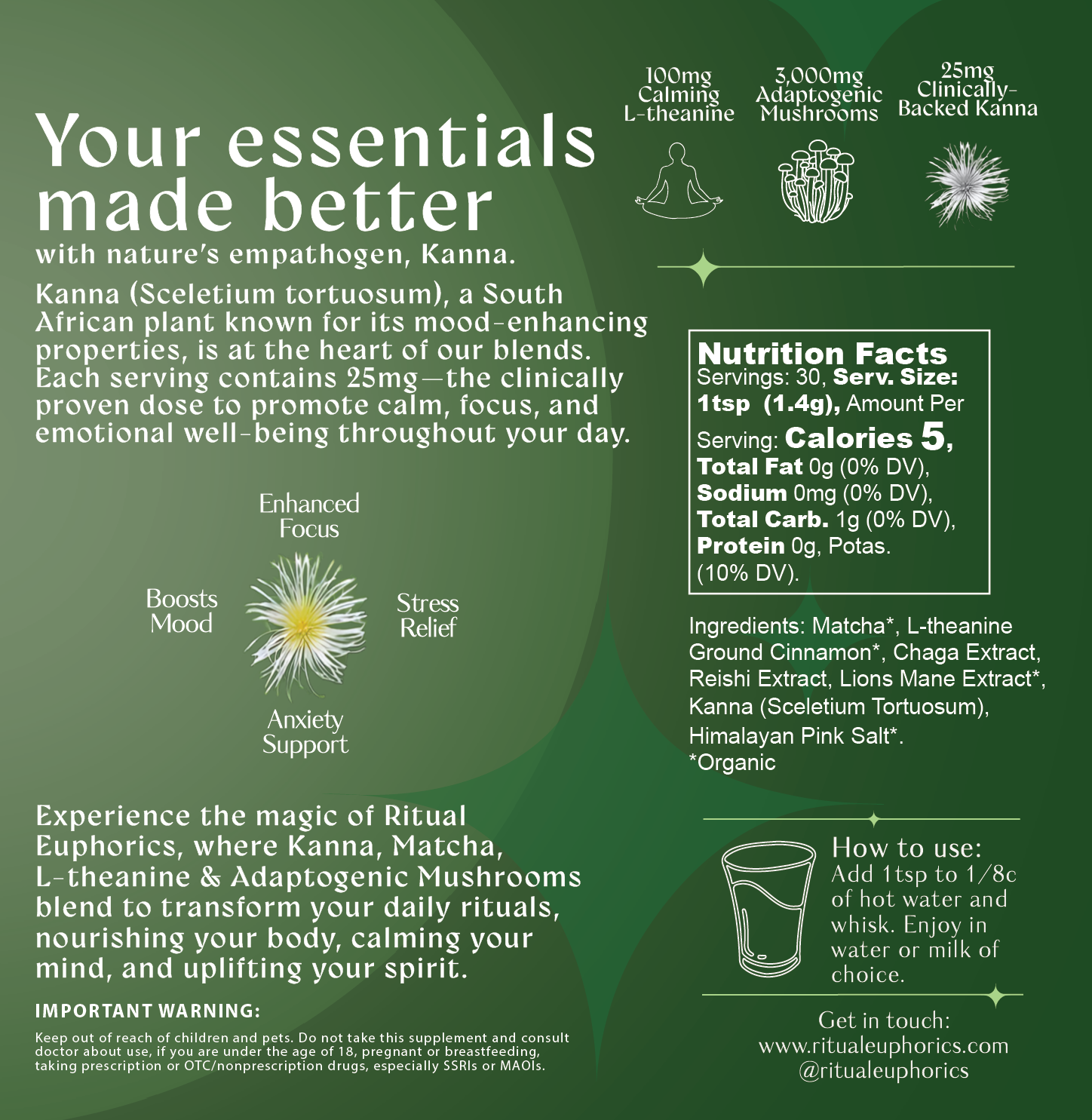 Matcha Kanna Latte – Calm Energy Focus Blend